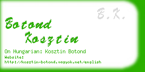 botond kosztin business card